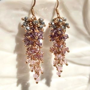 Crystal Cluster Chandelier Ombré Earrings